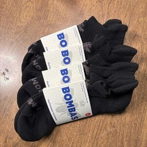 Bombas Black Ankle Socks Lot Of 4 Size Medium